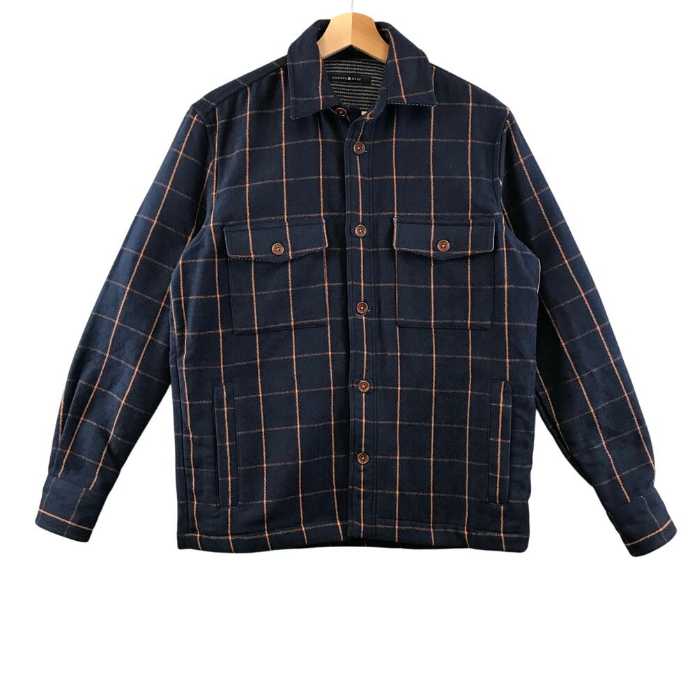 Hammer Made plaid check flannel camp shirt jacket shacket size S